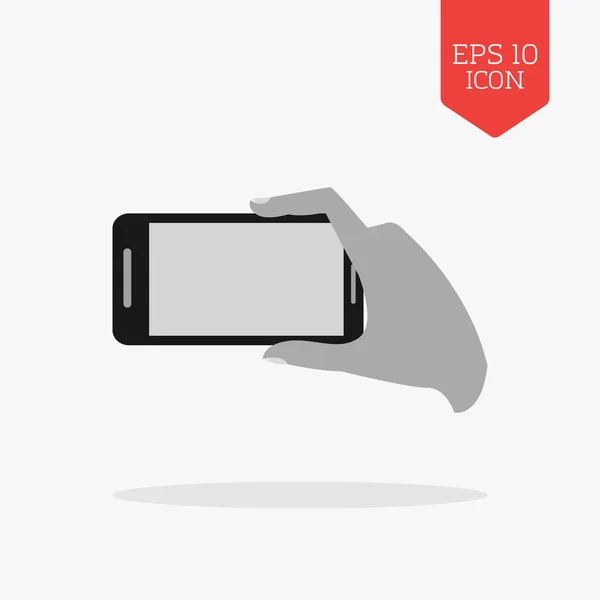 Мбаппе держит телефон для создания иконки фотографии. Плоский дизайн серый цвет — стоковый вектор
