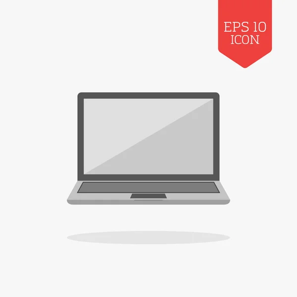 Laptop pictogram. Plat ontwerp grijs kleur symbool. Moderne UI Web Actua — Stockvector