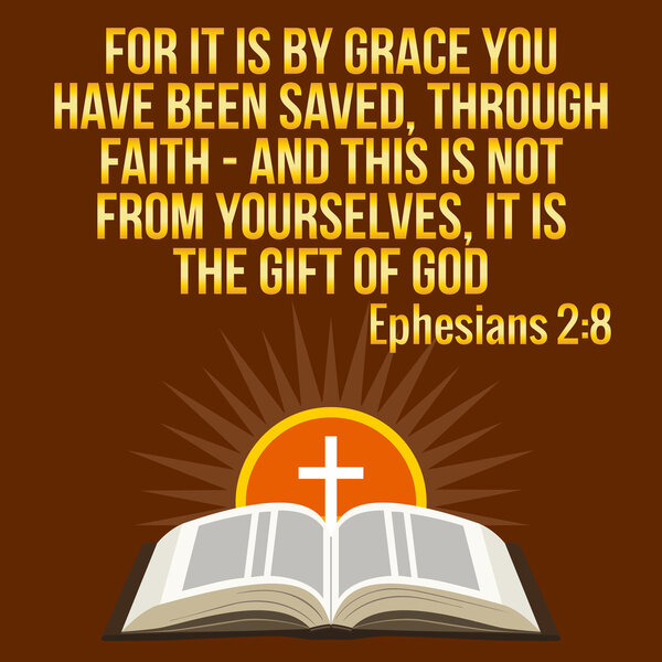 Christian motivational quote. Bible verse. Cross and shining sun