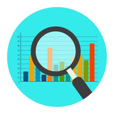 Analytics simgesi. düz stil illüstrasyon. 