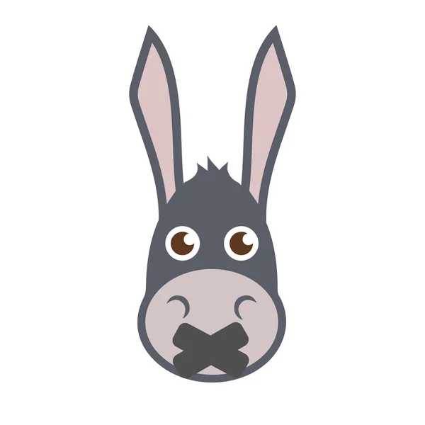 Donkey Head With Mouth Sealed. — Stock Vector