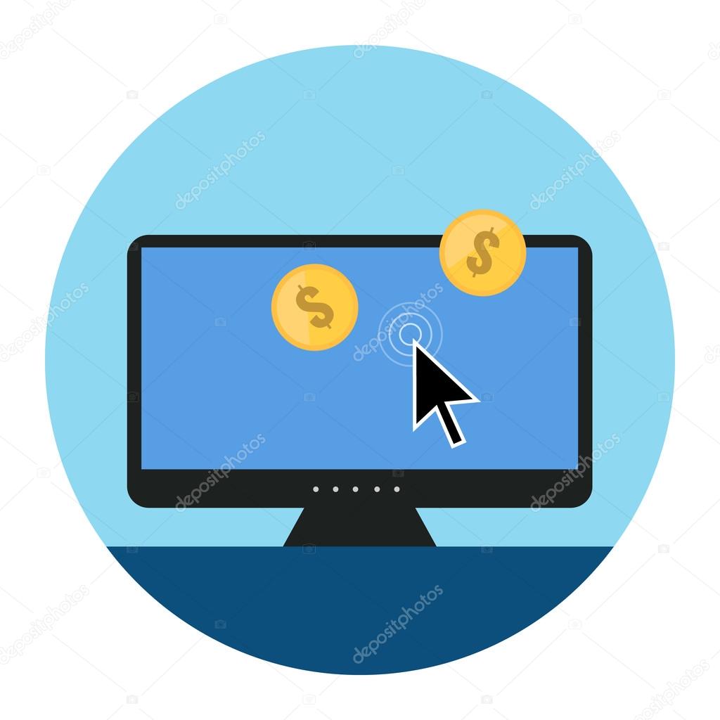 Pay Per Click Icon. Flat style illustration.