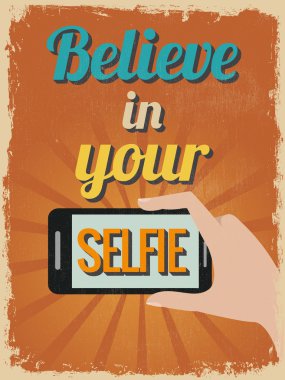 Retro Vintage motivasyonel teklif Poster. Vektör çizim