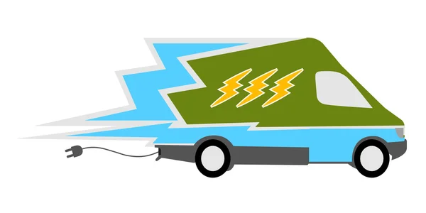 Concepto de coche eléctrico. Ilustración vectorial — Vector de stock