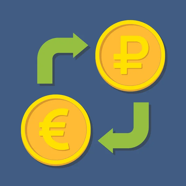 Currency exchange. Euro and Ruble. — Stock Vector