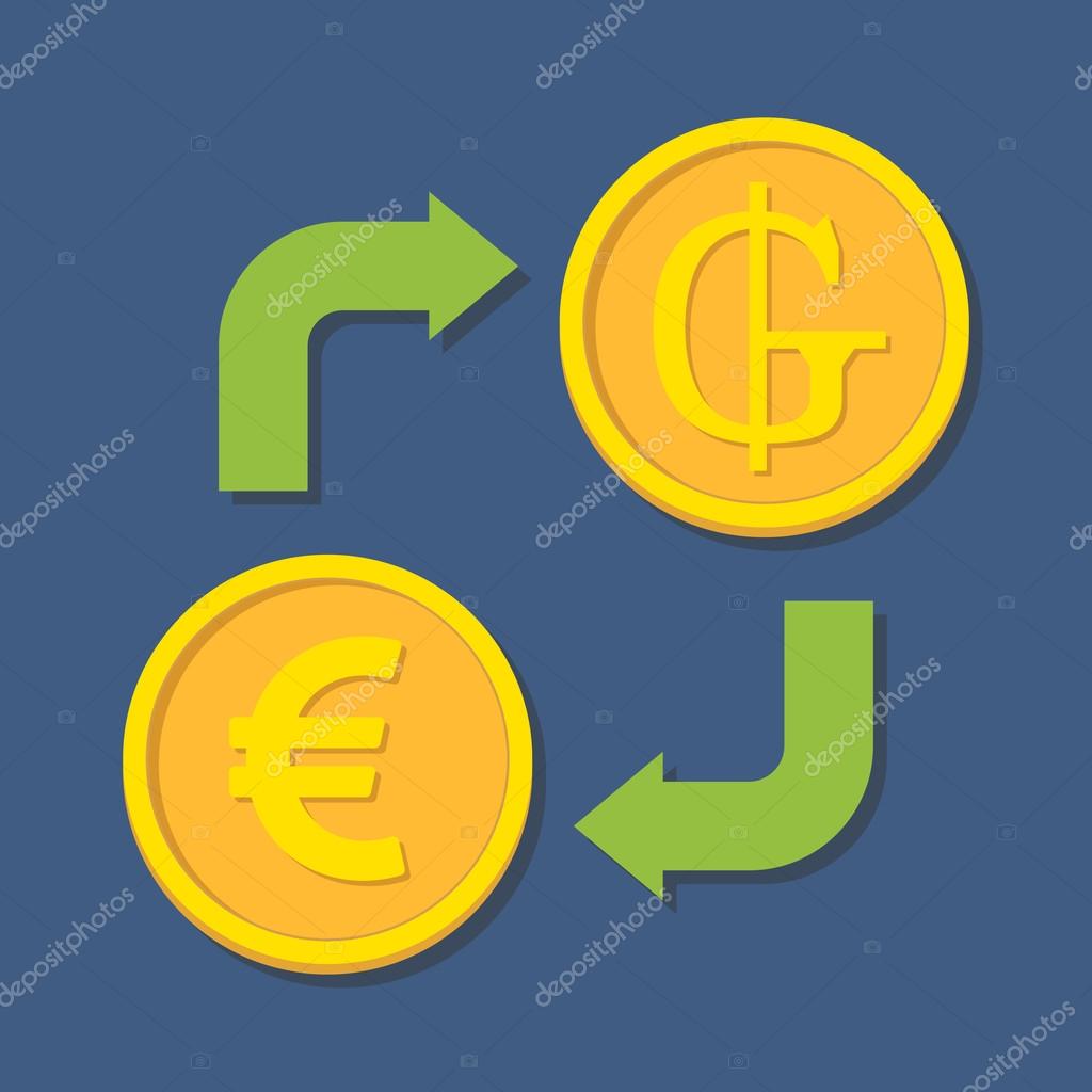 Currency exchange. Euro and Guarani. — Stock Vector © sibgat 58083351
