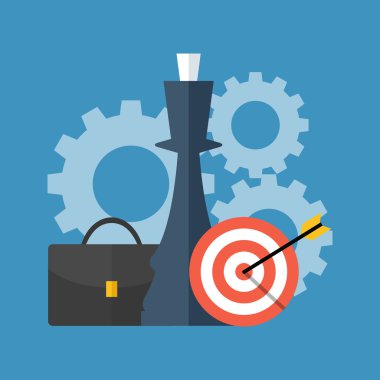 İş stratejisi kavramı. Düz tasarım şık.