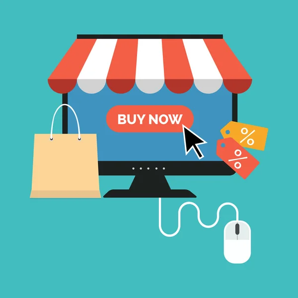 Online alışveriş kavramı. Düz tasarım şık.