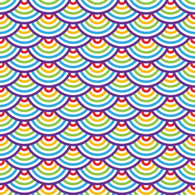 Soyut geometrik seamless modeli. Renkli pullu süsleme.