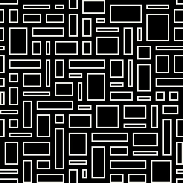 Abstrakt geometrisk seamless mönster. Vita tomma rektanglarna över — Stock vektor