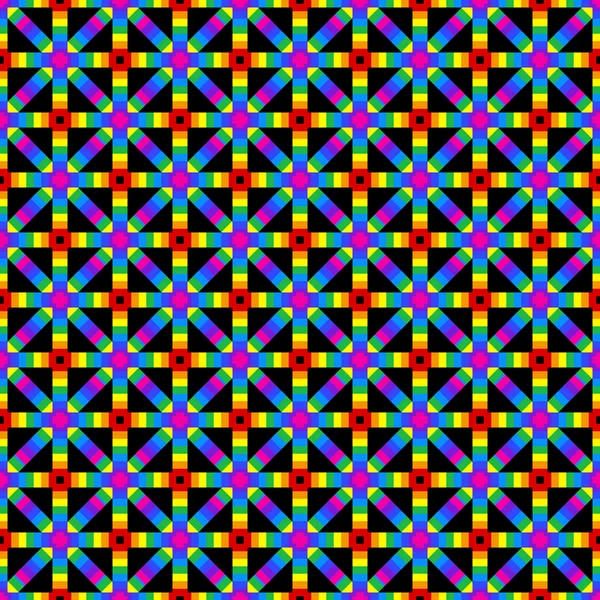 Abstracte geometrische kleurrijke naadloze patroon. Over zwarte backgro — Stockvector