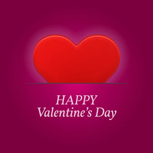 Valentinstag-Grußkarte mit großem roten Herz. — Stockvektor