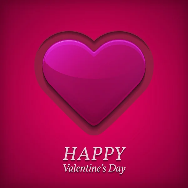 Valentinstag-Grußkarte mit großem rosa Herz. — Stockvektor