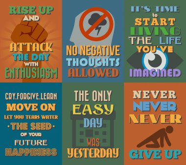 Olağandışı motivasyon ve Inspirational quotes posterler. 2 set.