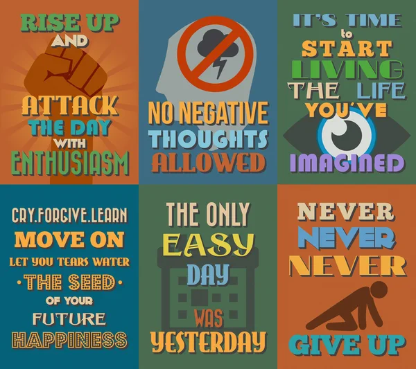 Unusual motivational and inspirational quotes posters. Set 2. — Stock Vector