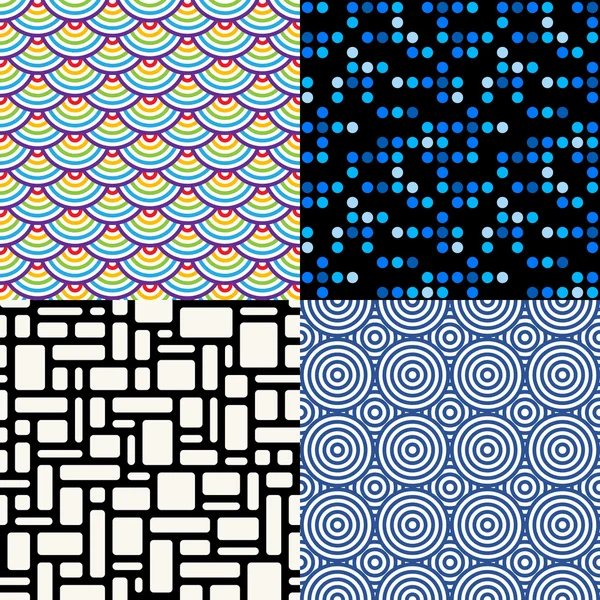 シームレス パターン。6 を設定します。幾何学的抽象. — ストックベクタ