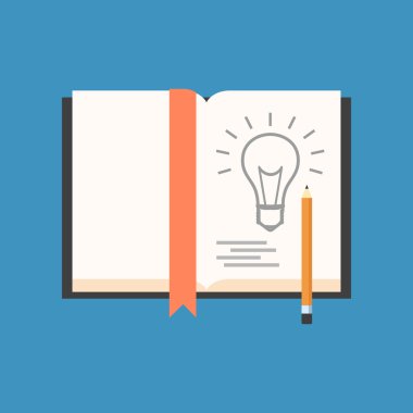 Kroki yeni fikir kavramı. Düz tasarım. 