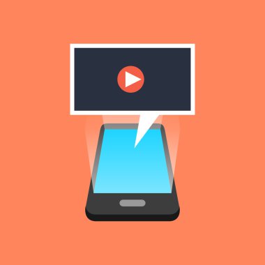 Smartphone oyun video kavramı. İzometrik tasarım.