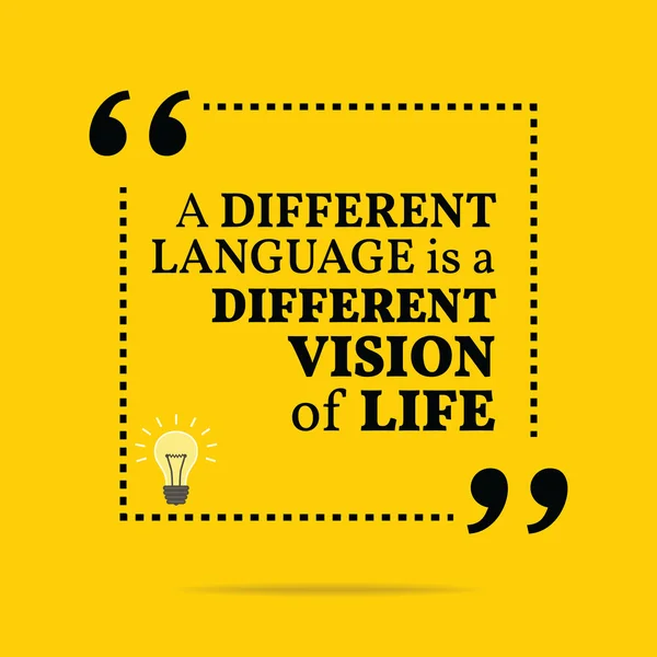 Inspirational motivational quote. A different language is a diff — Stock Vector