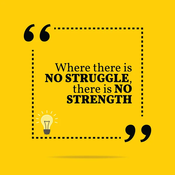 Inspirational motivational quote. Where there is no struggle, th — Stock vektor