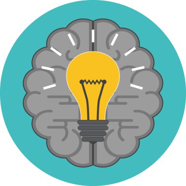 Yaratıcı bir fikir kavramı. Düz tasarım.