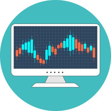 Borsa kavramı. Düz tasarım.
