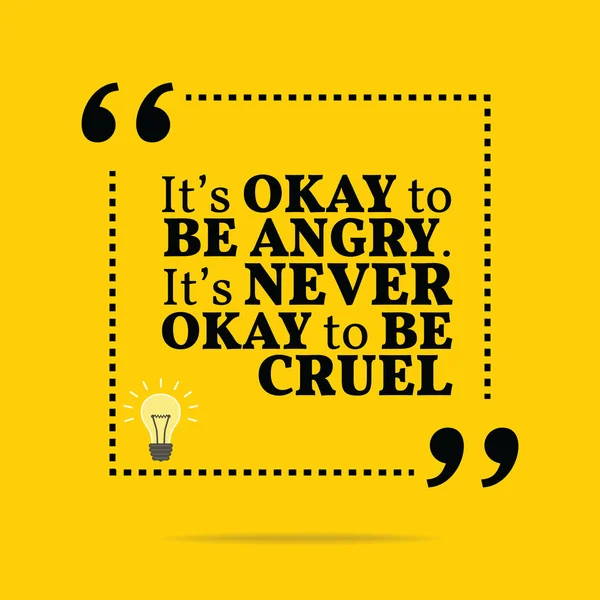 Inspirational motivational quote. It's okay to be angry. It's ne — 图库矢量图片