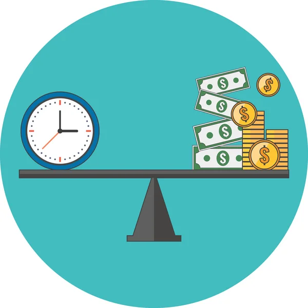 Time is money concept. Flat design. — Stock Vector
