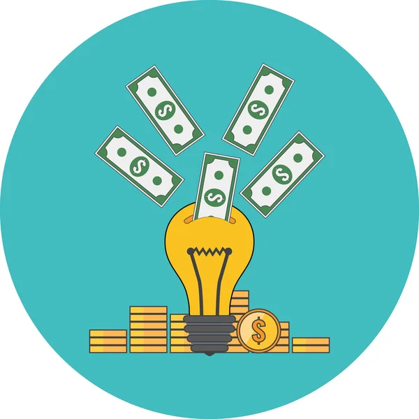 Investing into idea, crowdfunding concept. Flat design. — Stock Vector