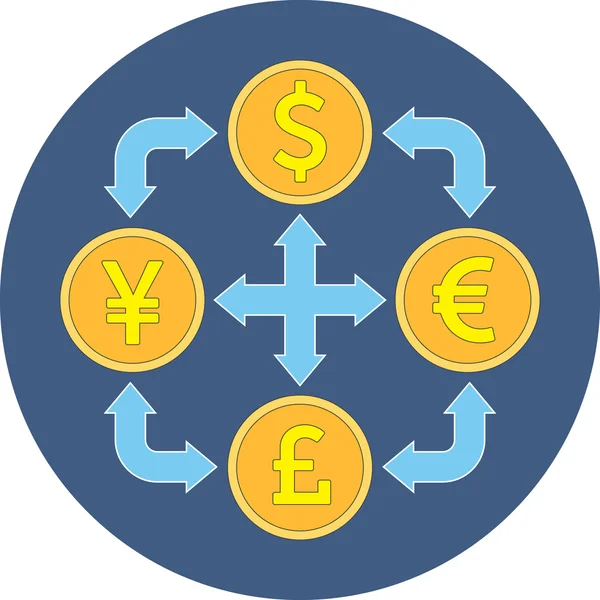 通貨交換の概念。フラットなデザイン. — ストックベクタ