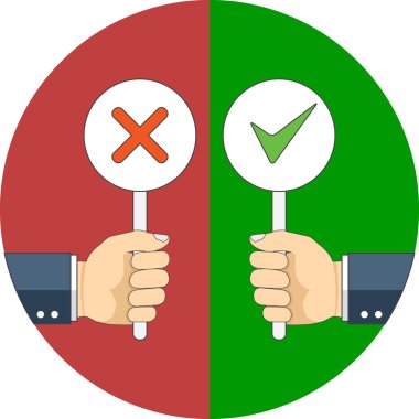 Pozitif ve negatif geri besleme kavramı. Düz tasarım.