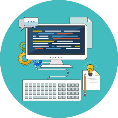 geliştirme kavramı. düz tasarım.