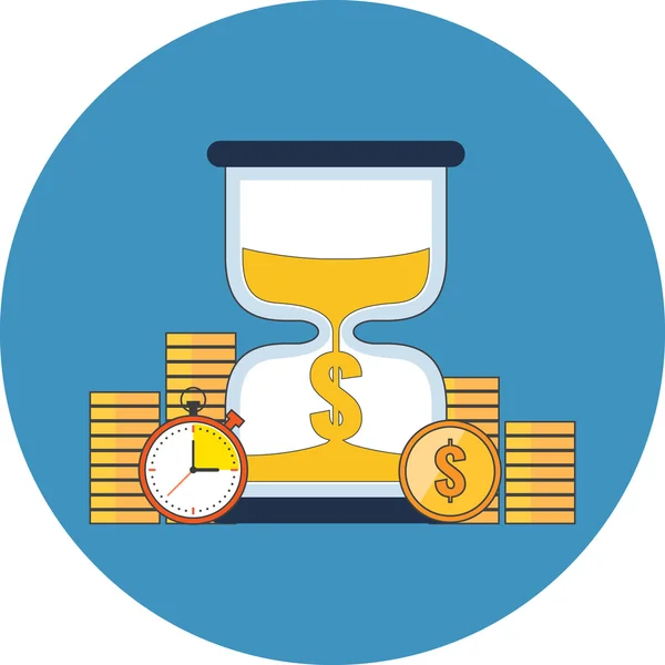 Time is money concept. Flat design. — Stock Vector