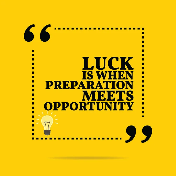 Inspirational motivational quote. Luck is when preparation meets — 스톡 벡터