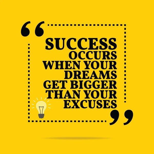 Inspirational motivational quote. Success occurs when your dream — 스톡 벡터
