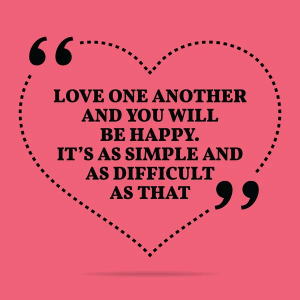 Inspirational love marriage quote. Love one another and you will — Wektor stockowy