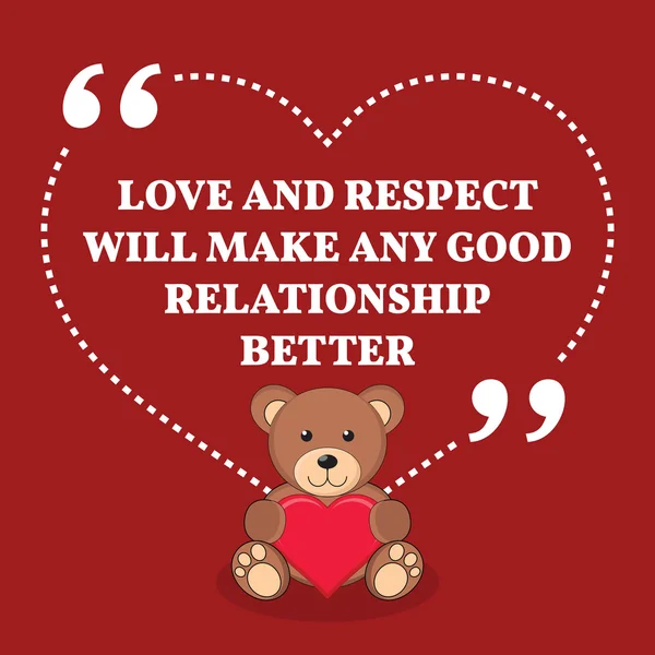 Inspirational love marriage quote. Love and respect will make an — 스톡 벡터