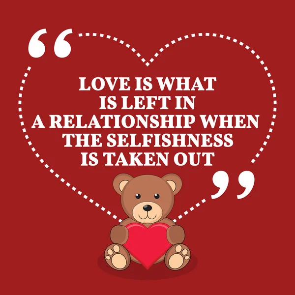 Inspirational love marriage quote. Love is what is left in a rel — 스톡 벡터