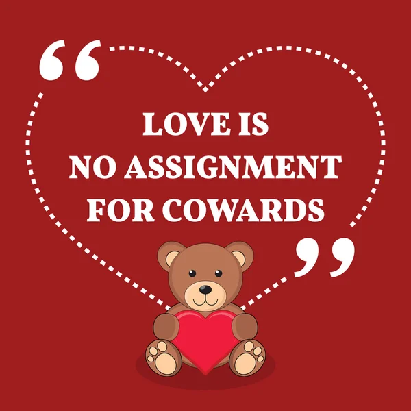 Inspirational love marriage quote. Love is no assignment for cow — Stockvector