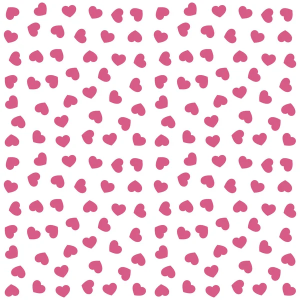 Roze Harten Witte Achtergrond Naadloze Vector Romantische Liefde Valentijnspatroon Voor — Stockvector