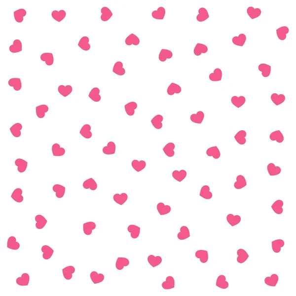 Corazones Rosados Sobre Fondo Blanco Vector Inconsútil Romántico Amor Patrón — Vector de stock