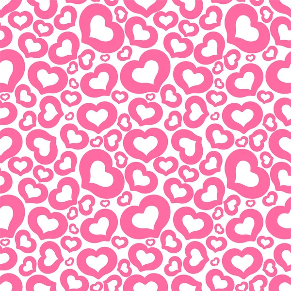 Ροζ Επενδεδυμένες Καρδιές Λευκό Φόντο Απρόσκοπτη Διάνυσμα Ρομαντική Αγάπη Αγίου — Διανυσματικό Αρχείο