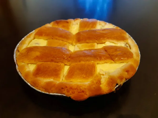 Venedik Bölgesinin Ricotta Şekerli Meyveli Keki Tarifleri Tipik Mutfağının Yakın — Stok fotoğraf