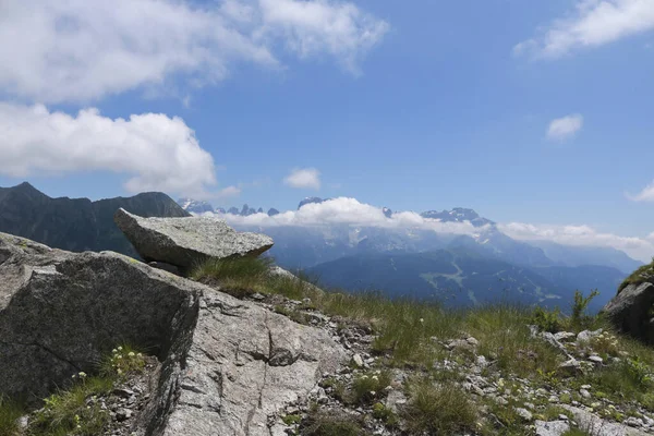 Schöne Aussicht Vom Weg Der Zur Berghütte Cornisello Val Nambrone — Stockfoto