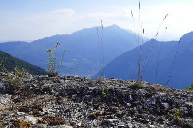 Veneto 'da Val di Gevano' daki Forte Corbin 'den panoramik manzara, İtalya' da seyahat ve mimari