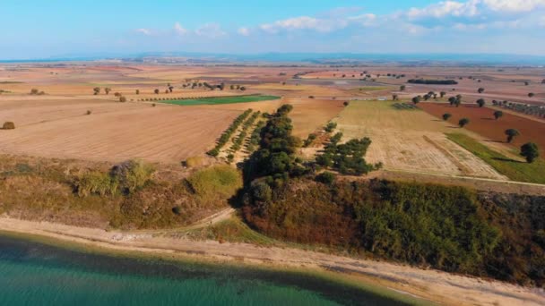 Campos Costa Cerca Antigua Ciudad Troya Dardanelles Canakkale Turquía — Vídeos de Stock