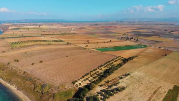 Campos Costa Cerca Antigua Ciudad Troya Dardanelles Canakkale Turquía — Vídeos de Stock