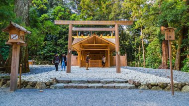 Mie, Japan - 20 Kasım 2015: İMKB Grand tapınak (Geku - dış sh