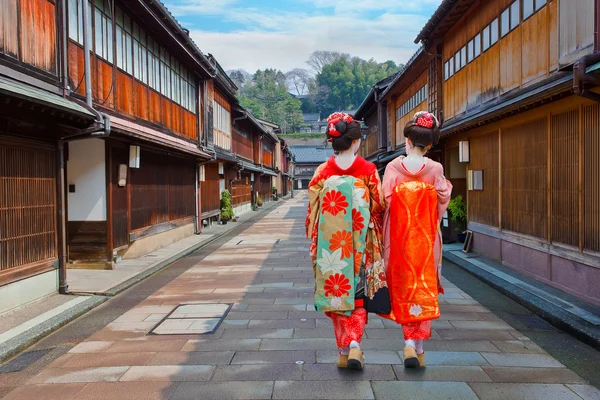 Geisha japonesa en Higashi-Chaya-gai - Distrito de Geisha en Kanazawa, Japón —  Fotos de Stock