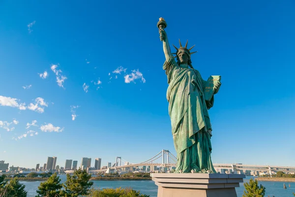 Estátua da Liberdade na área de Odaiba, Tóquio, Japão — Fotografia de Stock